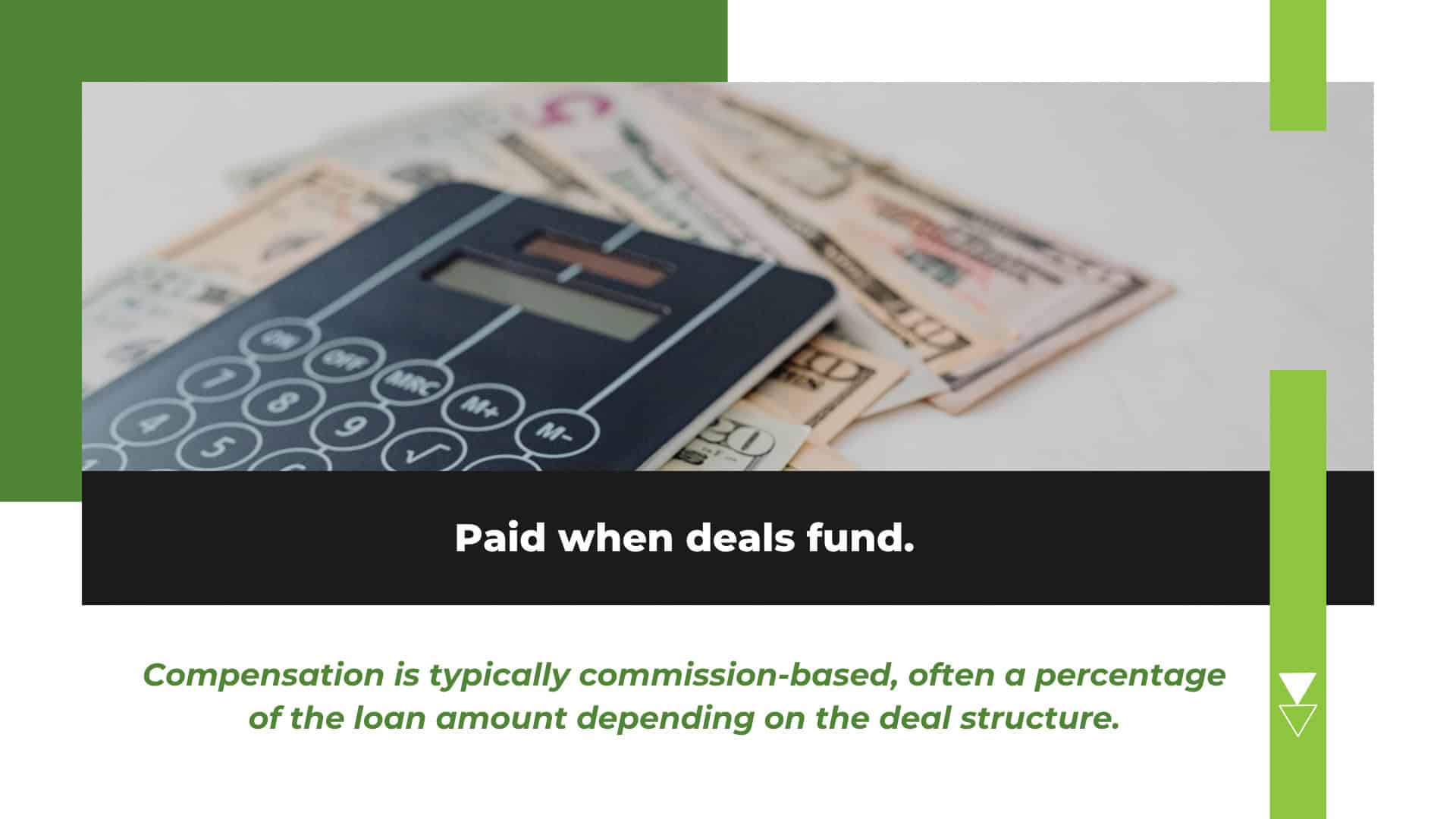 Calculator and cash representing how a business loan broker earns commission when deals fund